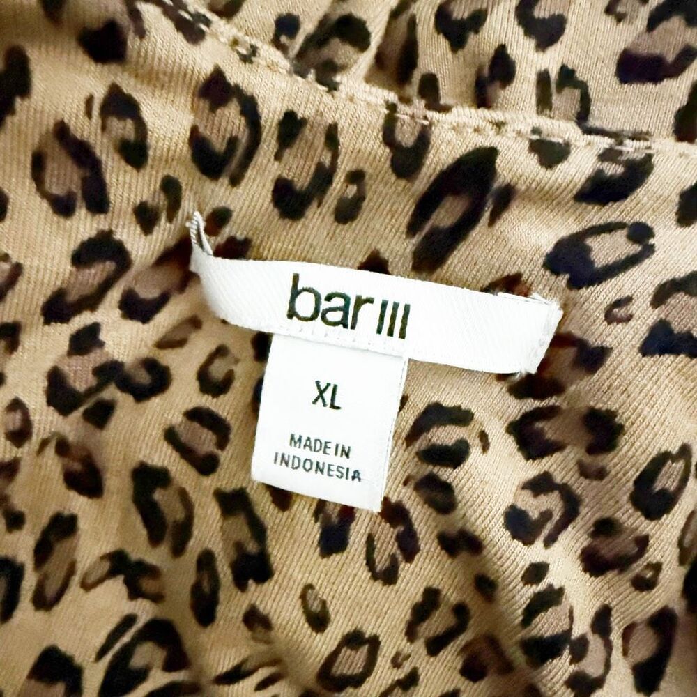 BAR III | Animal Cheetah Print Bodycon Midi Dress Black Brown Tan | Size XL - Picture 6 of 8